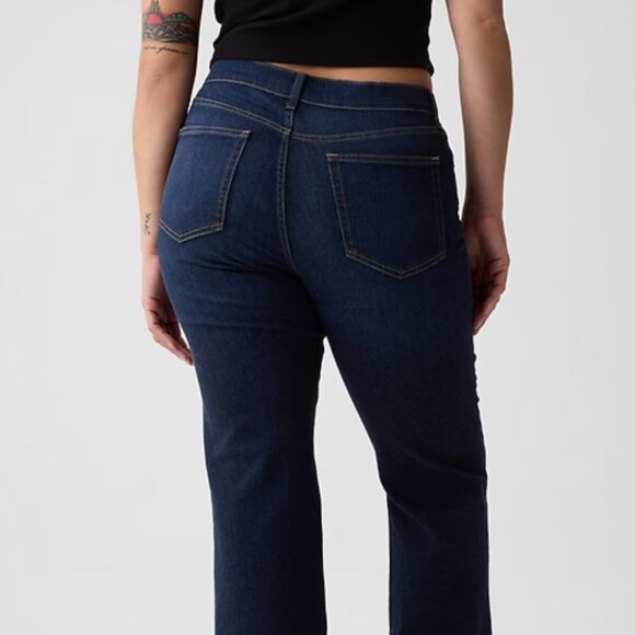 GAP 70s Flare High Rise Jeans Dark Wash Size 32 | 14R Retro Vintage - Picture 2 of 7